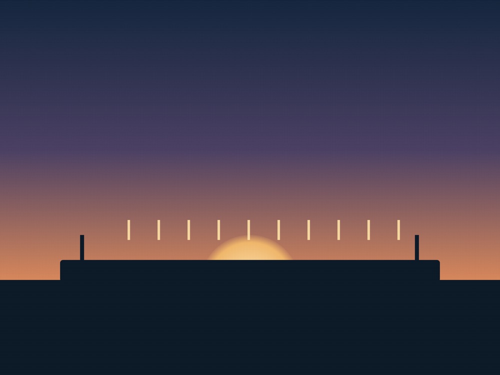 Rooftop bar at sunset